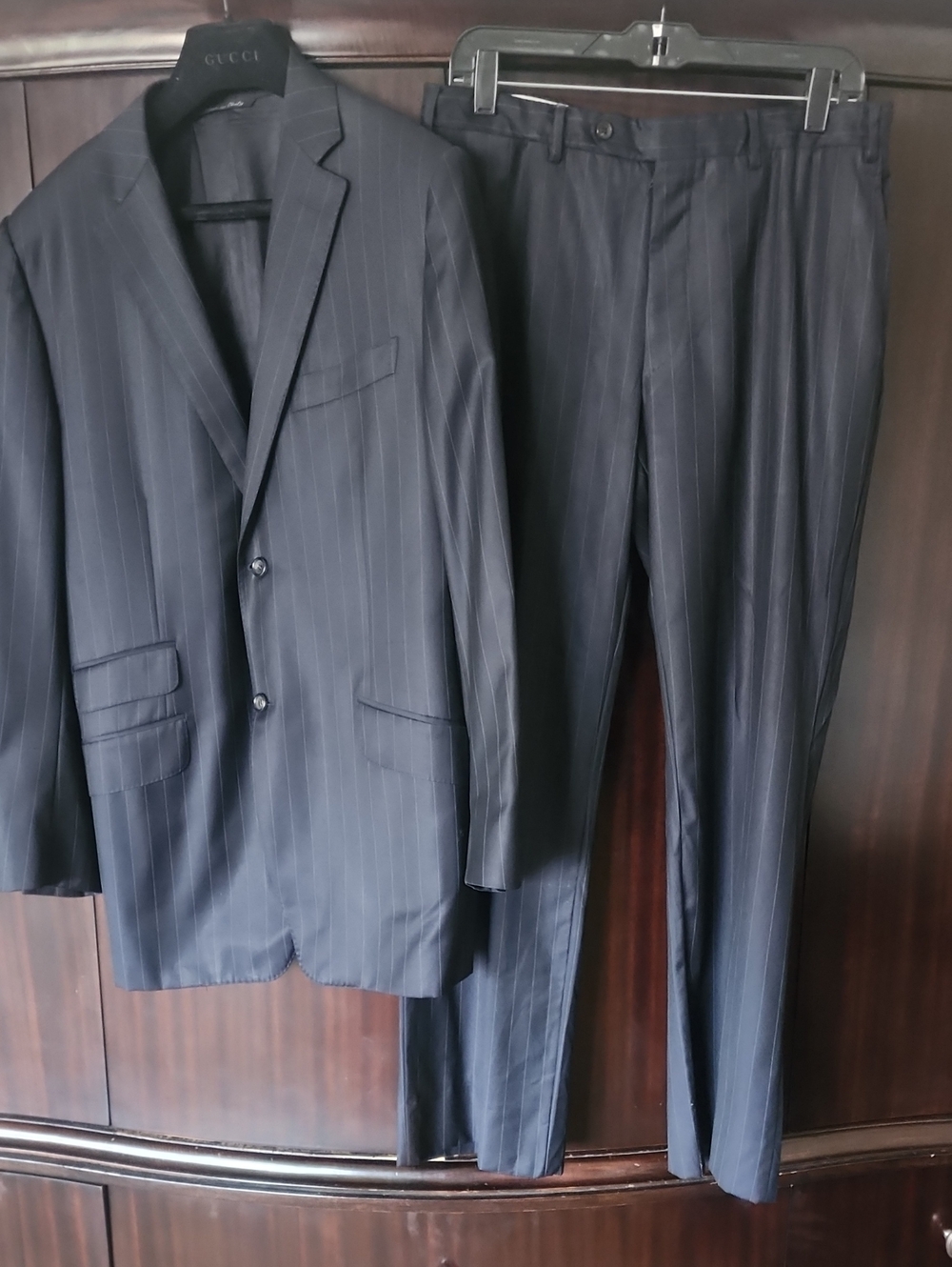 Canali Black Pinstripe Two-Piece Suit - Blazer & Trousers